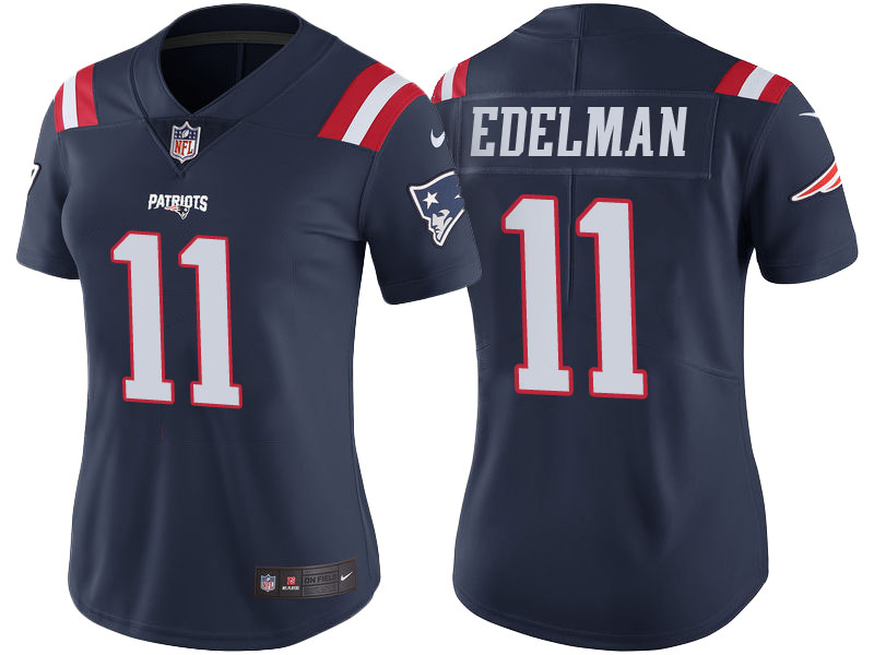 Women's New England Patriots #11 Julian Edelman Navy Color Rush Limited Jersey