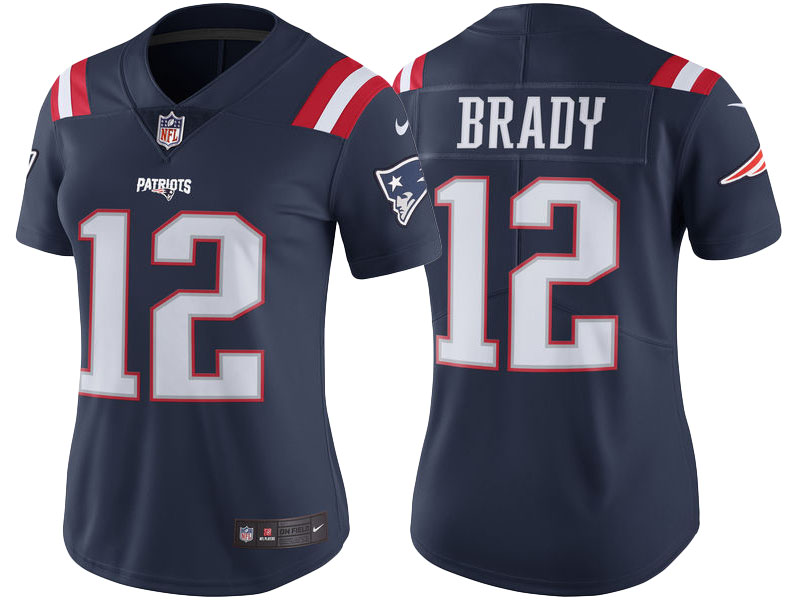 Women's New England Patriots #12 Tom Brady Navy Color Rush Limited Jersey