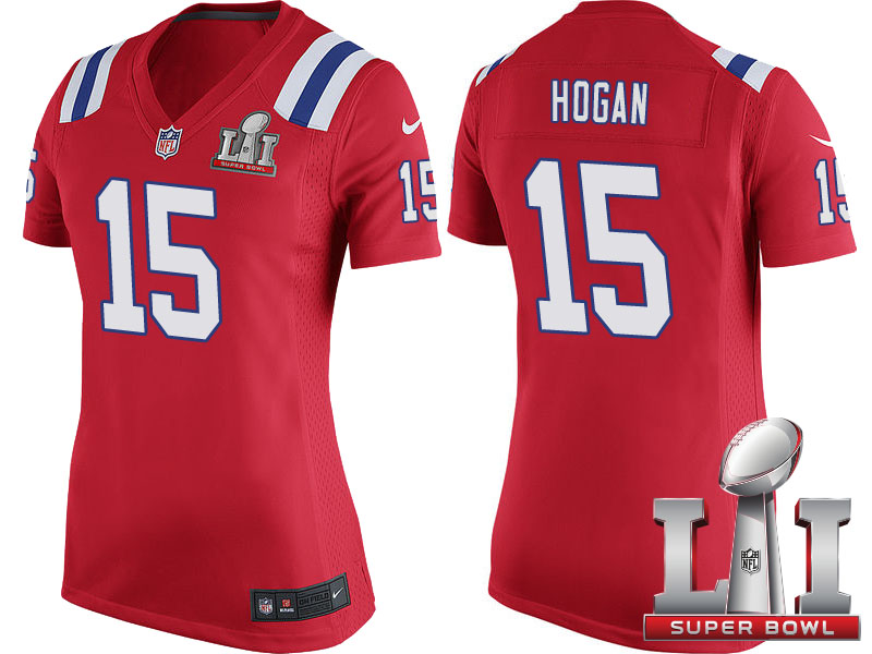 Women's New England Patriots #15 Chris Hogan Red Super Bowl LI Jersey