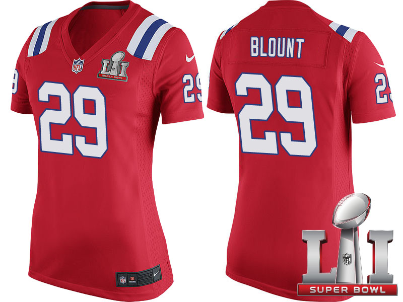 Women's New England Patriots #29 LeGarrette Blount Red Super Bowl LI Jersey