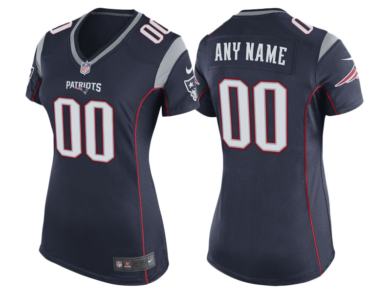 Women's New England Patriots Navy Custom Game Jersey