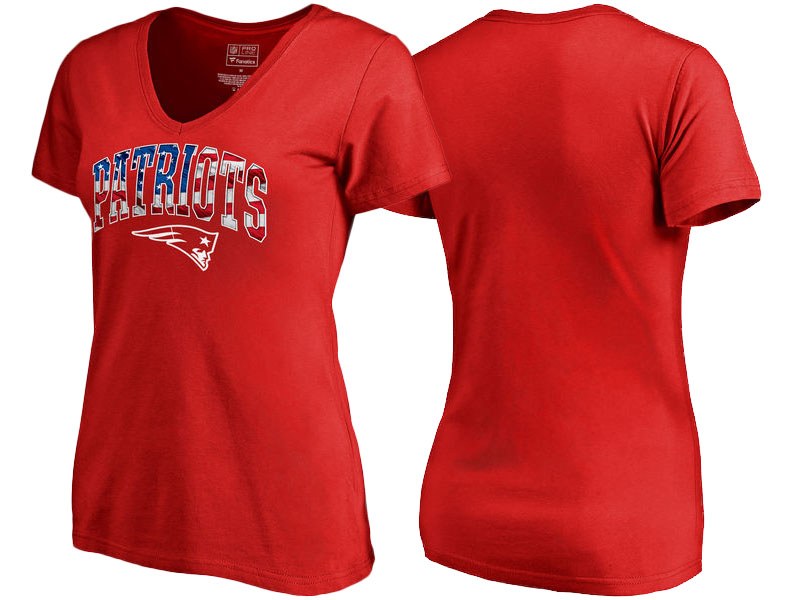 New England Patriots Red Banner Wave T-Shirt