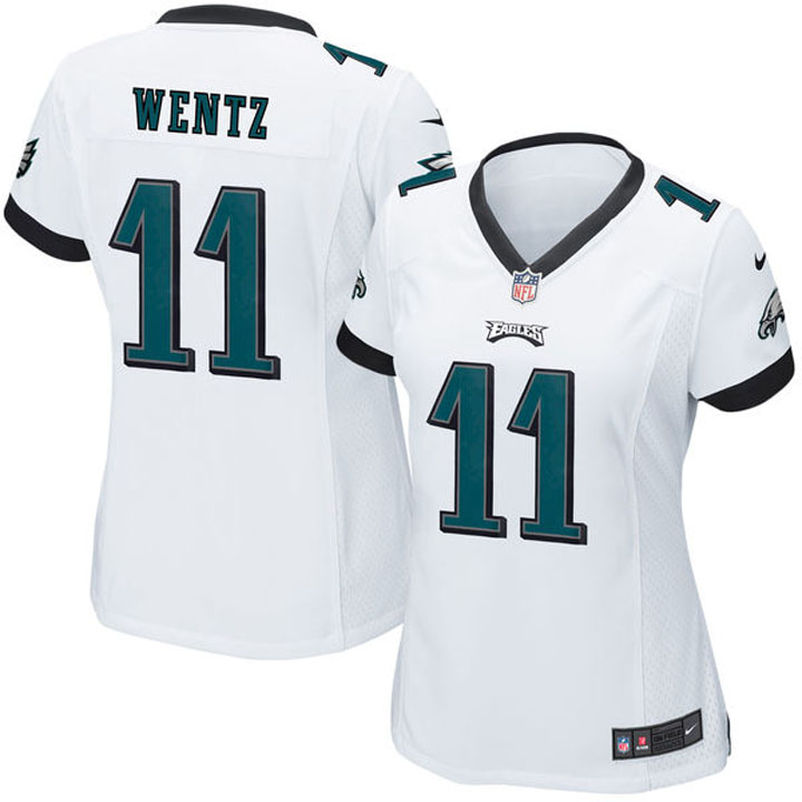 Womens Philadelphia Eagles #11 Carson Wentz White Game Jersey