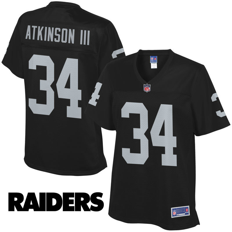 Women's Oakland Raiders #34 George Atkinson III Black Pro Line Jersey