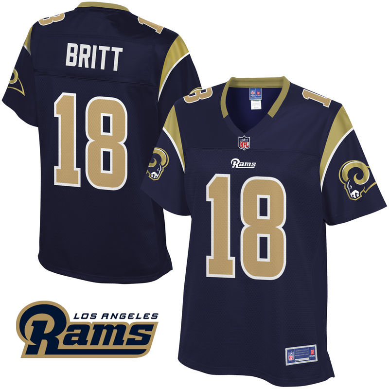 Women's Los Angeles Rams #18 Kenny Britt Navy Pro Line Jersey