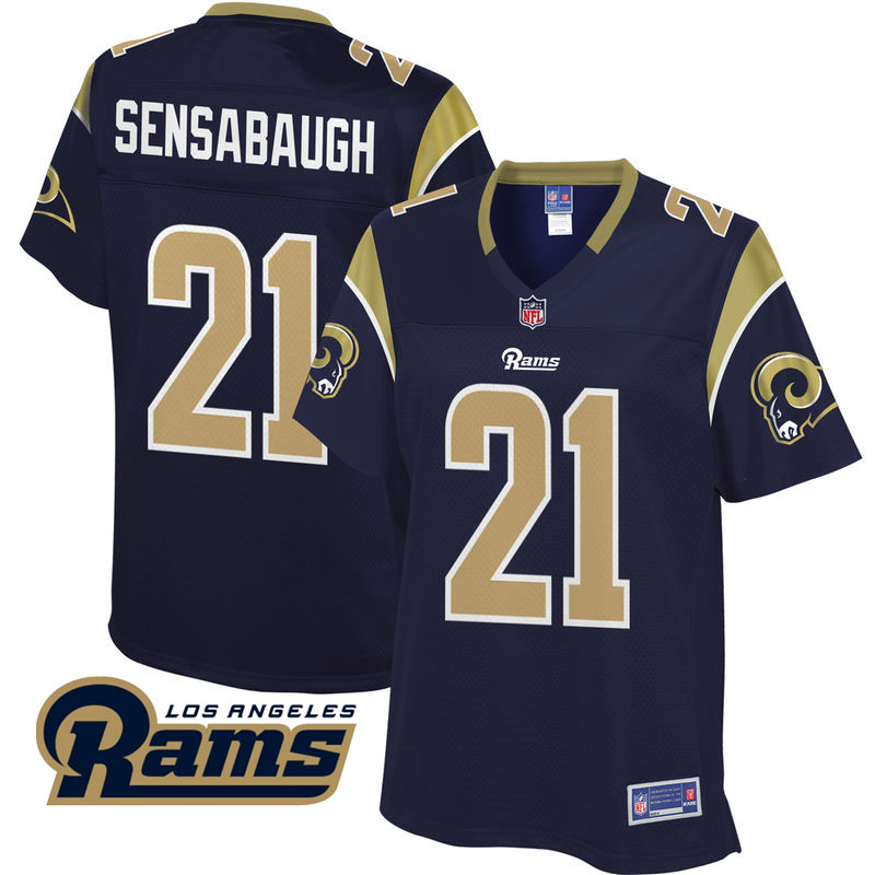 Women's Los Angeles Rams #21 Coty Sensabaugh Navy Pro Line Jersey