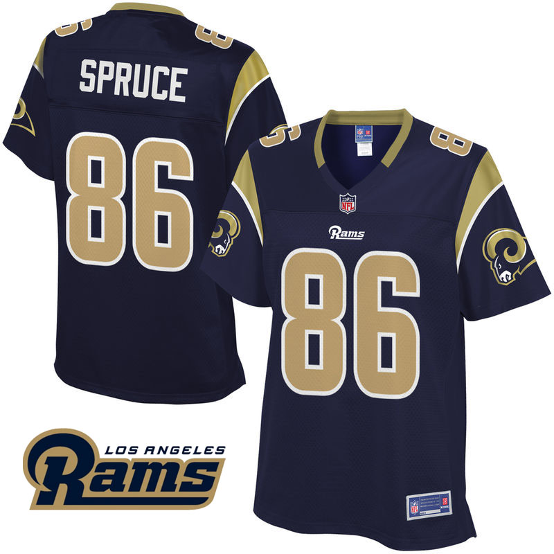 Women's Los Angeles Rams #86 Nelson Spruce Navy Pro Line Jersey