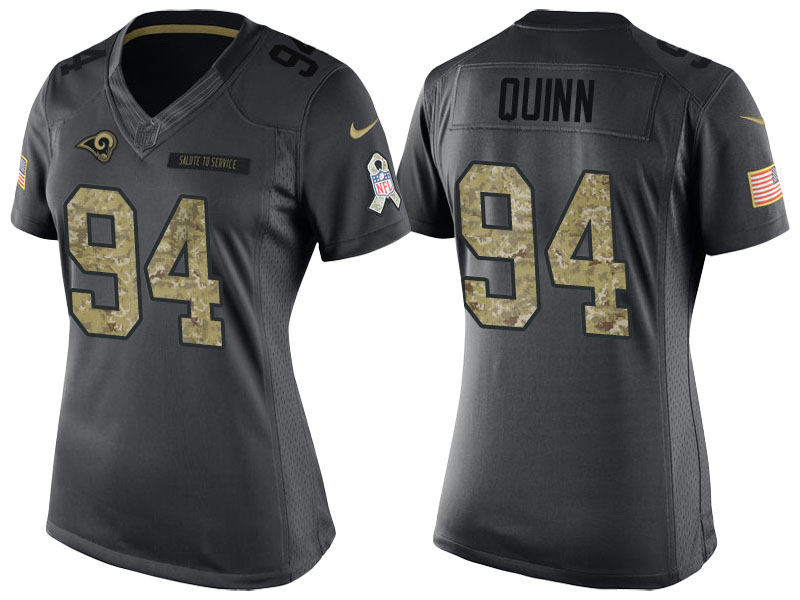 Women's Los Angeles Rams #94 Robert Quinn Anthracite 2016 Salute to Service Limited Jersey