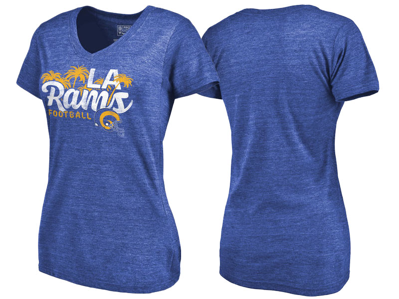 Women's Los Angeles Rams Pro Line Royal Venice Beach Tri-blend T-Shirt