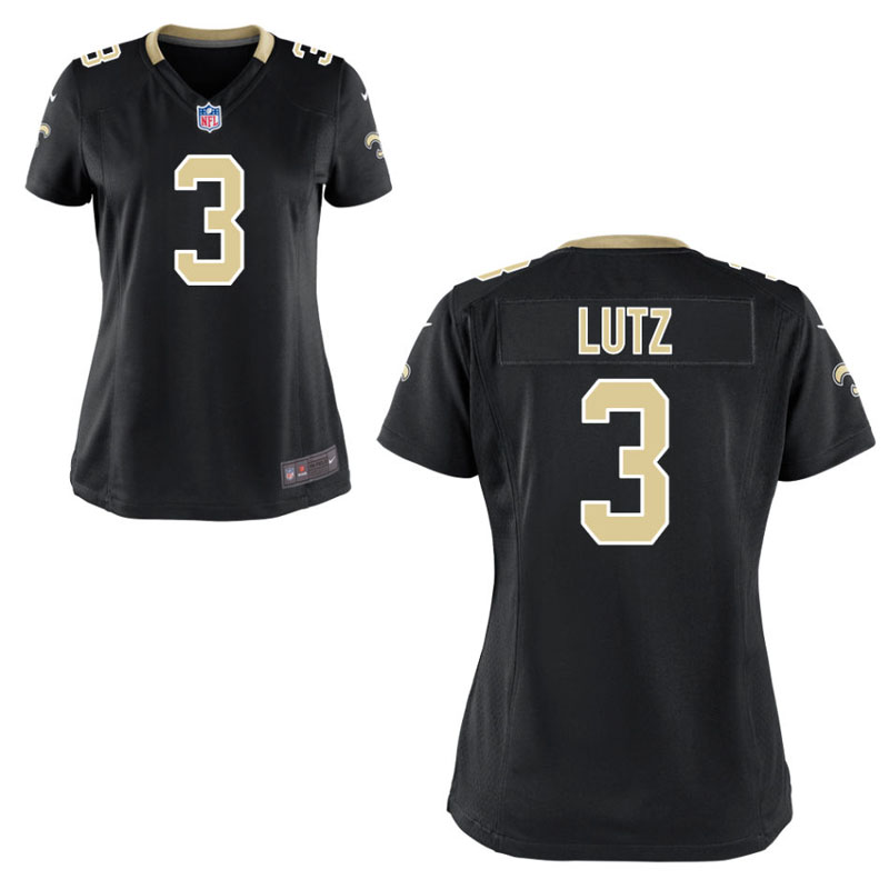 Women's New Orleans Saints #3 Wil Lutz Black Game Jersey