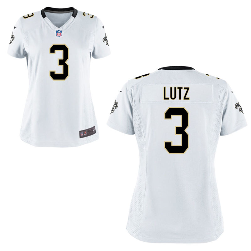 Women's New Orleans Saints #3 Wil Lutz White Game Jersey