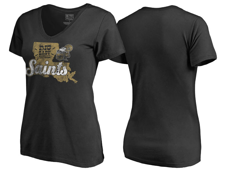 Women's New Orleans Saints Pro Line Black Saints State Tri-blend T-Shirt