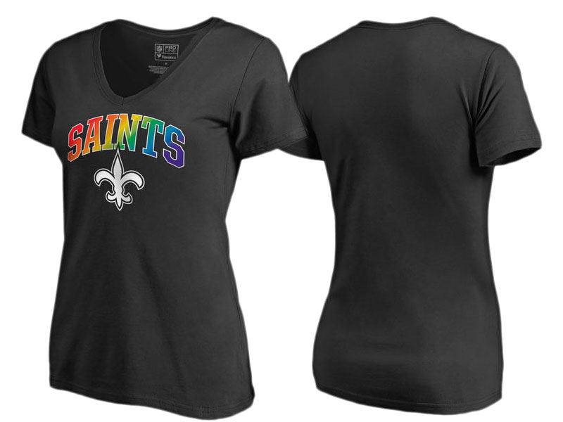 New Orleans Saints Black Pro Line by Fanatics Branded Pride T-Shirt