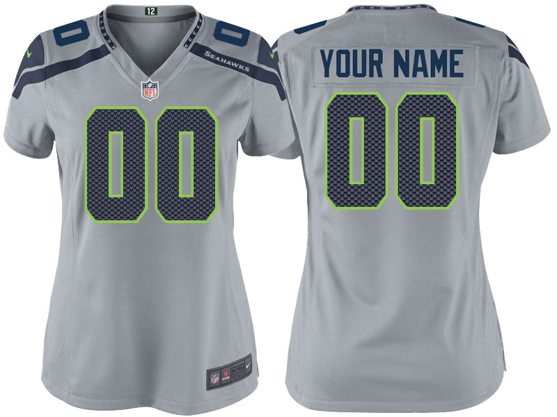 Women's Seattle Seahawks Gray Custom Game Jersey