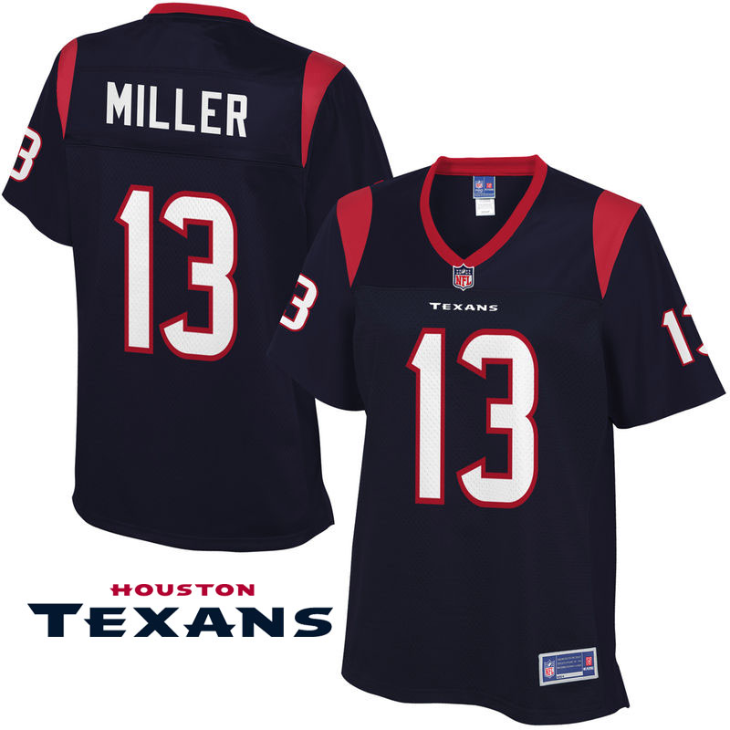 Women's Houston Texans #13 Braxton Miller Navy Pro Line Jersey