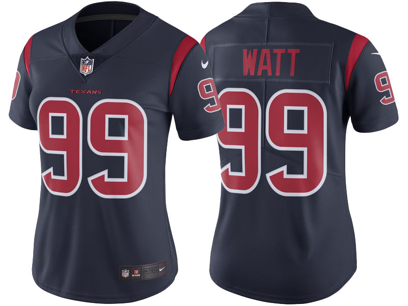 Women's Houston Texans #99 J.J. Watt Navy Color Rush Limited Jersey