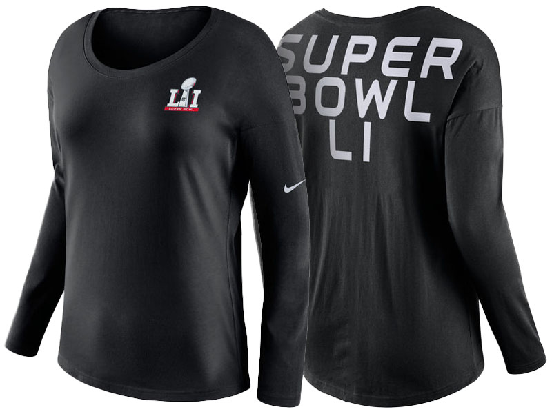 Women's Super Bowl LI Houston Texans Black Tailgate Long Sleeve T-Shirt