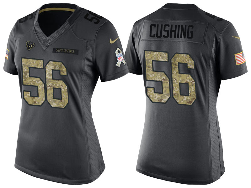 Women's Houston Texans #56 Brian Cushing Anthracite 2016 Salute to Service Limited Jersey