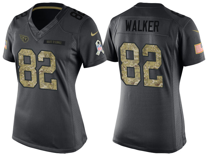 Women's Tennessee Titans #82 Delanie Walker Camo Anthracite 2016 Salute to Service Limited Jersey