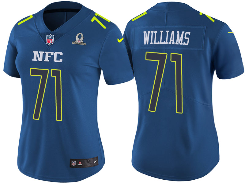 Women's NFC 2017 Pro Bowl Washington Redskins #71 Trent Williams Blue Game Jersey