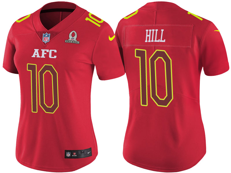 Women's AFC 2017 Pro Bowl Kansas City Chiefs #10 Tyreek Hill Red Game Jersey