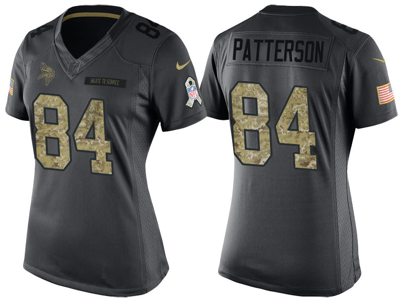 Women's Minnesota Vikings #84 Cordarrelle Patterson Camo Anthracite 2016 Salute to Service Limited Jersey