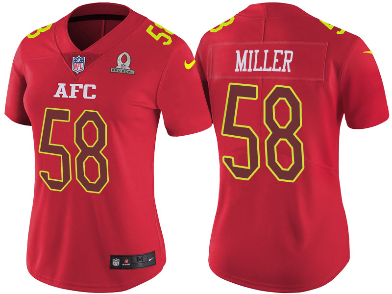 Women's AFC 2017 Pro Bowl Denver Broncos #58 Von Miller Red Game Jersey