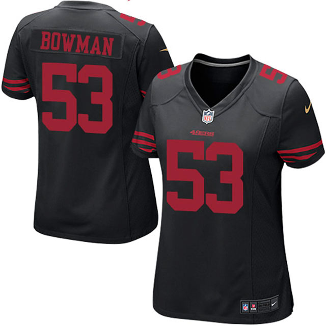 Women's San Francisco 49ers #53 NaVorro Bowman Black Game Jersey