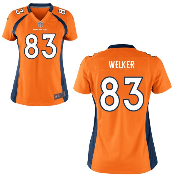 Women Denver Broncos #83 Wes Welker Nike Orange Game Jersey