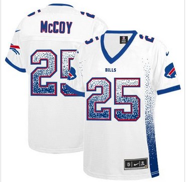 Women's Buffalo Bills #25 LeSean McCoy White Drift Fashion Jersey