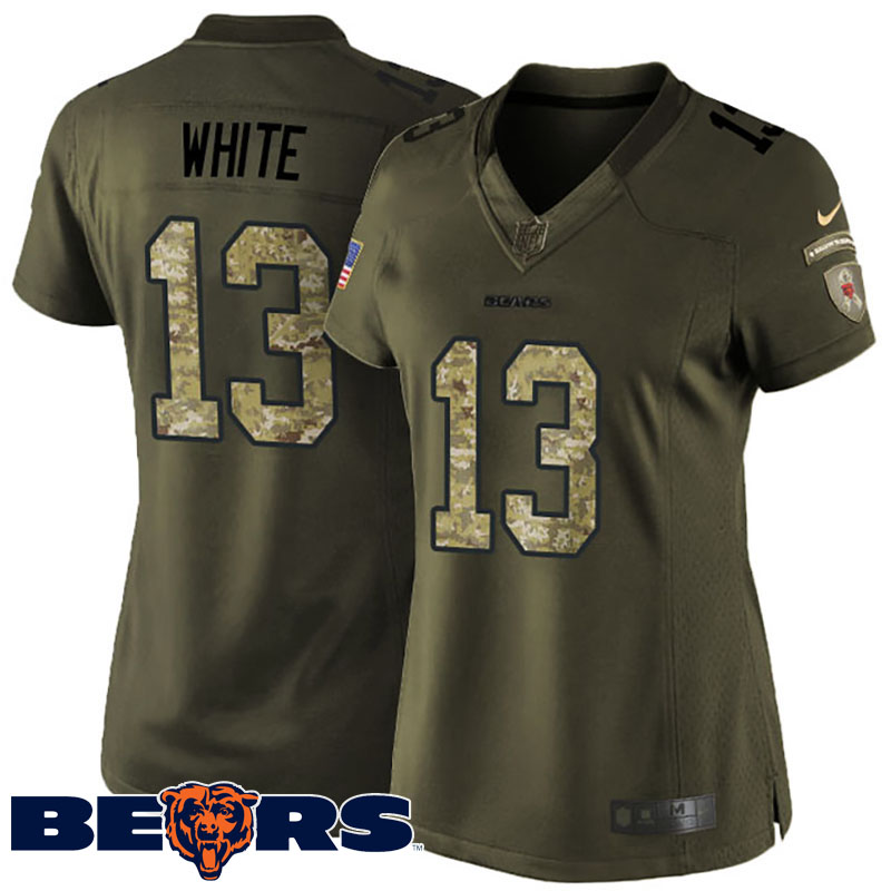 Women Chicago Bears #13 Kevin White Green Salute To Service Jersey