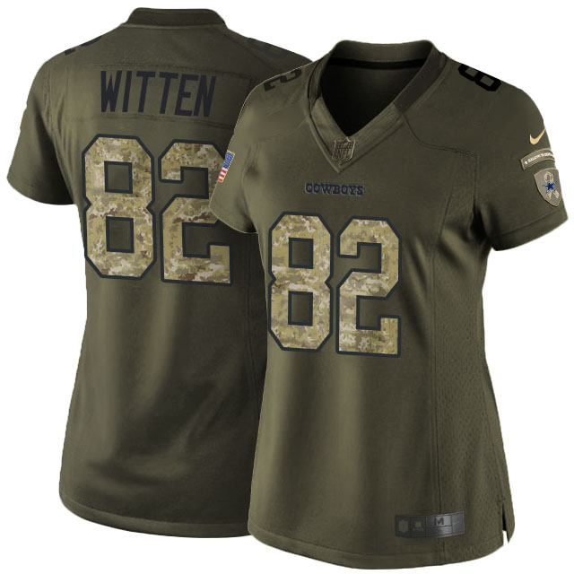 Women's Dallas Cowboys #82 Jason Witten Green Salute To Service Limited Jersey