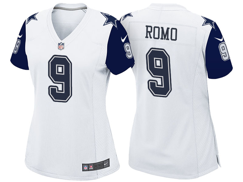 Women's Dallas Cowboys #9 Tony Romo White Color Rush Limited Jersey