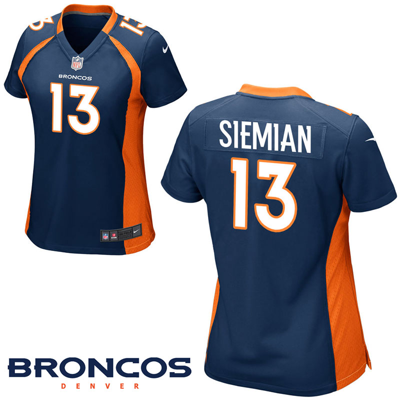 Women Denver Broncos #13 Trevor Siemian Navy Blue Game Jersey