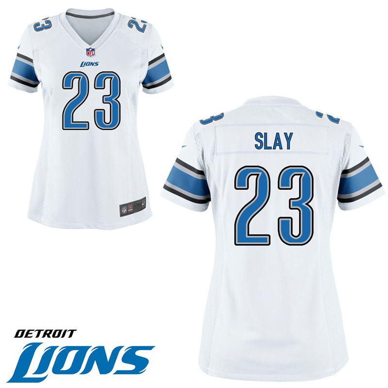 Women Detroit Lions #23 Darius Slay White Game Jersey