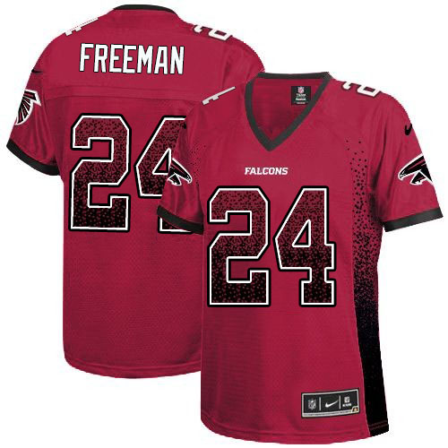 Women's Atlanta Falcons #24 Devonta Freeman Red Drift Fashion Jersey