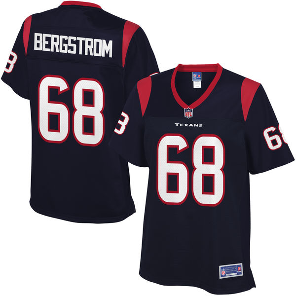 Women's Houston Texans #68 Tony Bergstrom Pro Line Navy Team Color Jersey