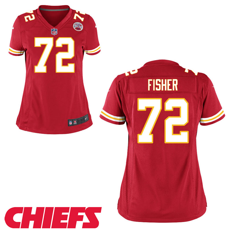 Womens Kansas City Chiefs #72 Eric Fisher Red Game Jersey