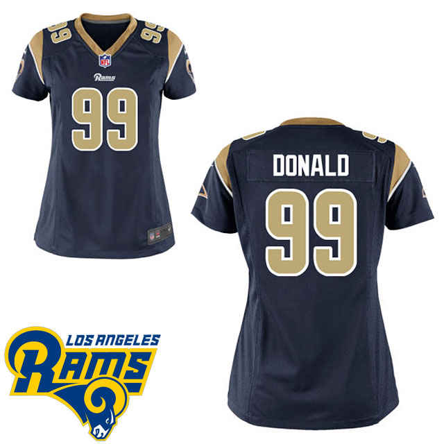 Women's Los Angeles Rams #99 Aaron Donald Navy Blue Game Jersey