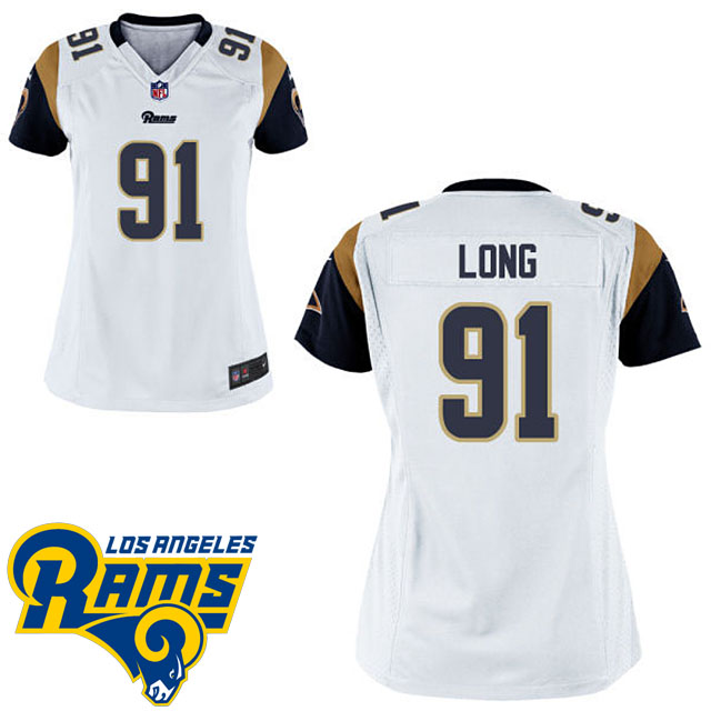 Women's Los Angeles Rams #91 Chris Long White Game Jersey