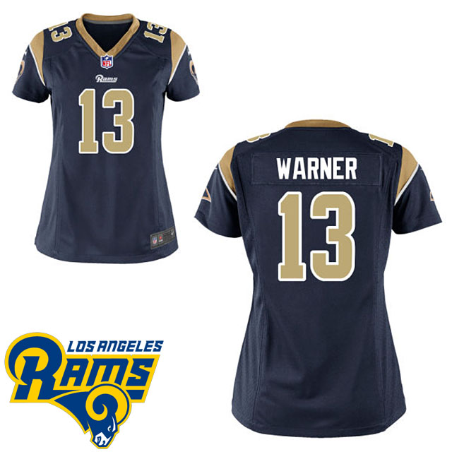 Women's Los Angeles Rams #13 Kurt Warner Navy Blue Game Jersey