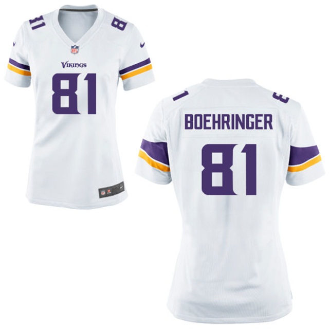 Women's 2016 New Season Minnesota Vikings #81 Moritz Boehringer White Game Jersey