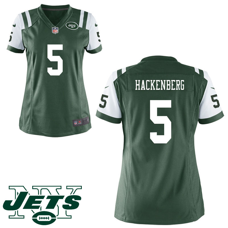 New York Jets #5 Womens Christian Hackenberg Green Game Jersey