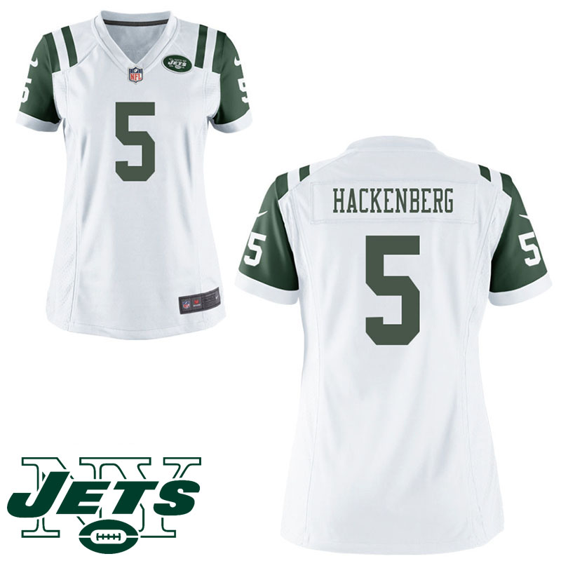 New York Jets #5 Womens Christian Hackenberg White Game Jersey