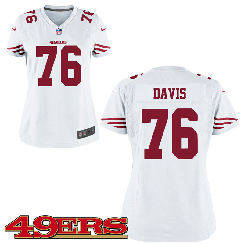 Womens San Francisco 49ers #76 Anthony Davis White Game Jersey