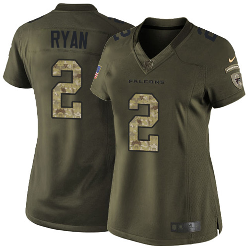 Women's Atlanta Falcons #2 Matt Ryan Green Camo Salute To Service Limited Jersey