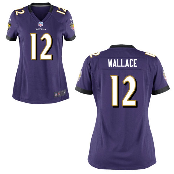 Womens Baltimore Ravens #12 Mike Wallace Purple Game Jersey