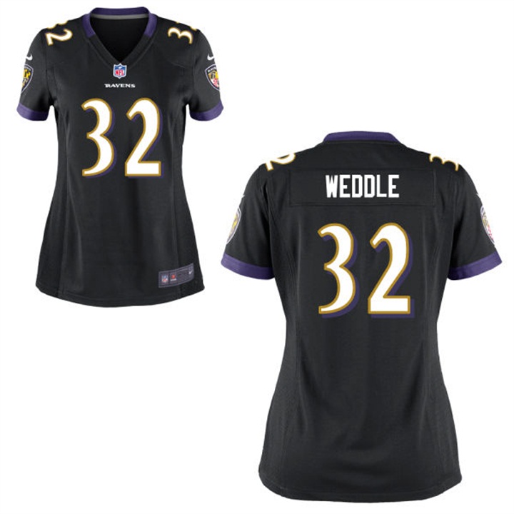 Womens Baltimore Ravens #32 Eric Weddle Black Game Jersey