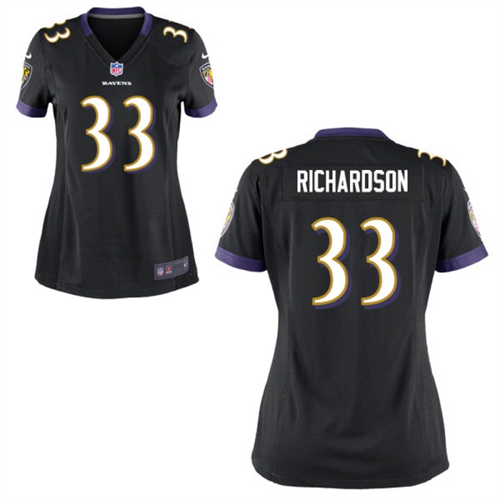 Womens Baltimore Ravens #33 Trent Richardson Black Game Jersey