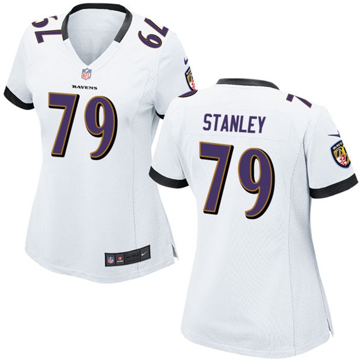 Womens Baltimore Ravens #79 Ronnie Stanley White Game Jersey